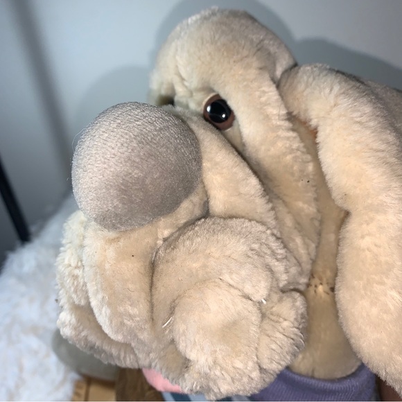 Vintage Ganz Bros 1981 Plush WRINKLES Dog Hand Puppet BROWN CORDOROY OVERALLS - Picture 8 of 11